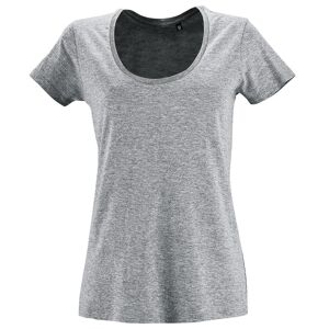 SOL'S Dámské tričko s hlubokým výstřihem Metropolitan - Šedý melír | XL