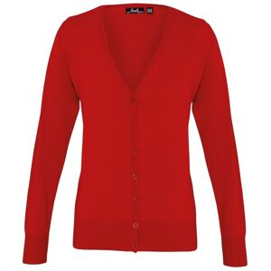 Premier Workwear Dámský svetr na zapínání - Červená | XXXL