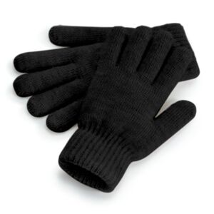 Beechfield Pohodlné pletené zimní rukavice - Černý melír