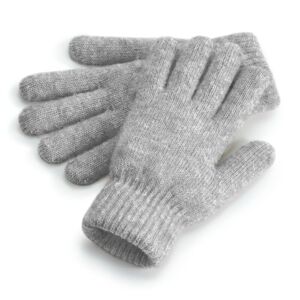 Beechfield Pohodlné pletené zimní rukavice - Šedý melír