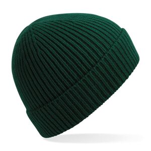 Beechfield Lehká zimní čepice z žebrovaného úpletu - Lahvově zelená