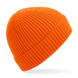 Beechfield Lehká zimní čepice z žebrovaného úpletu - Oranžová