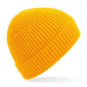 Beechfield Lehká zimní čepice z žebrovaného úpletu - Slunečně žlutá