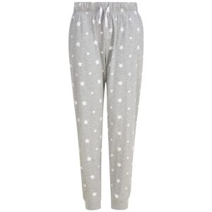 SF (Skinnifit) Pánské pyžamové kalhoty se vzorem - Šedý melír / bílá | XS