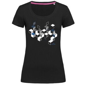 Bontis Dámské tričko CUBES - Černá / modrá | XL