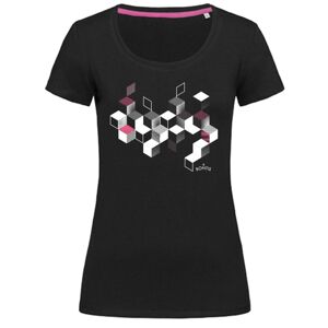 Bontis Dámské tričko CUBES - Černá / růžová | M