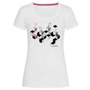 Bontis Dámské tričko CUBES - Bílá / růžová | XL
