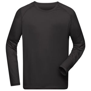 James & Nicholson Pánské sportovní triko s dlouhým rukávem JN522 - Černá | XXL