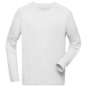 James & Nicholson Pánské sportovní triko s dlouhým rukávem JN522 - Bílá | S