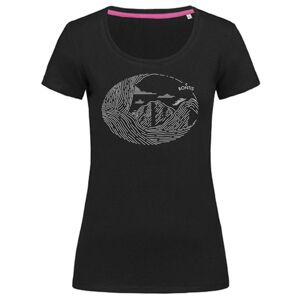 Bontis Dámské tričko MOUNTAINS - Černá / bílá | XL