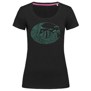 Bontis Dámské tričko MOUNTAINS - Černá / zelená | XL