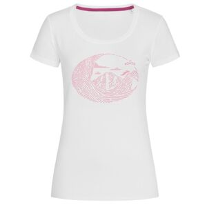 Bontis Dámské tričko MOUNTAINS - Bílá / růžová | L