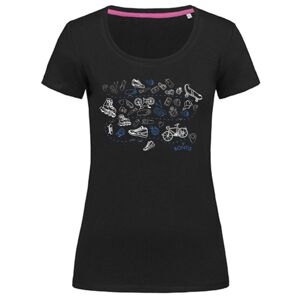 Bontis Dámské tričko SPORT - Černá / modrá | M