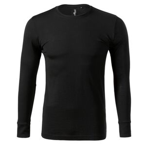 MALFINI Pánské tričko s dlouhým rukávem Merino Rise LS - Černá | XXL