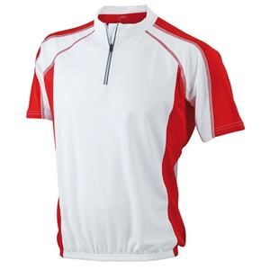 James & Nicholson Pánské cyklistické tričko JN420 - Bílá / červená | M
