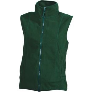 James & Nicholson Dámská fleecová vesta JN048 - Tmavě zelená | M