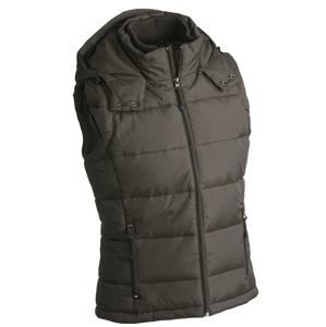 James & Nicholson Pánská zimní vesta s kapucí JN1004 - Hnědá | S