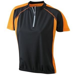 James & Nicholson Dámské cyklistické tričko JN419 - Černá / oranžová | XL