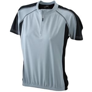 James & Nicholson Dámské cyklistické tričko JN419 - Stříbrná / černá | XL