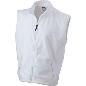 James & Nicholson Pánská fleecová vesta JN045 - Bílá | XL