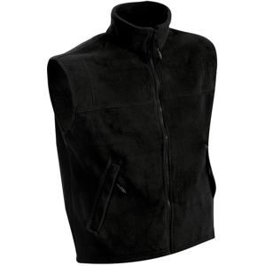 James & Nicholson Pánská fleecová vesta JN045 - Černá | XXXXL