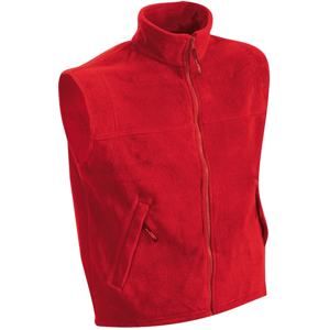James & Nicholson Pánská fleecová vesta JN045 - Červená | XXXL