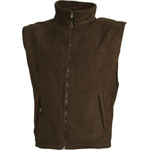 James & Nicholson Pánská fleecová vesta JN045 - Hnědá | L