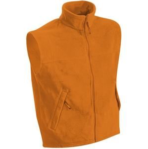 James & Nicholson Pánská fleecová vesta JN045 - Oranžová | XXXXL