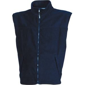 James & Nicholson Pánská fleecová vesta JN045 - Tmavě modrá | XXL