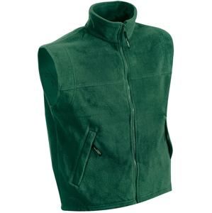 James & Nicholson Pánská fleecová vesta JN045 - Tmavě zelená | XXXXL