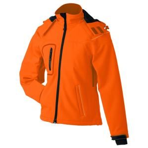 James & Nicholson Zimní dámská softshellová bunda JN1001 - Oranžová | L