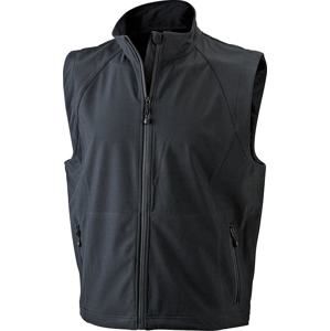 James & Nicholson Pánská softshellová vesta JN1022 - Černá | XL