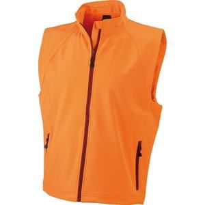 James & Nicholson Pánská softshellová vesta JN1022 - Oranžová | XXXL