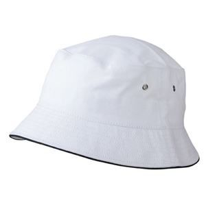 Myrtle Beach Bavlněný klobouk MB012 - Bílá / tmavě modrá | S/M