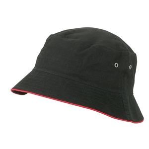 Myrtle Beach Bavlněný klobouk MB012 - Černá / červená | L/XL