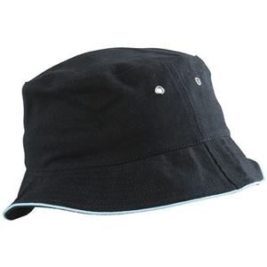 Myrtle Beach Bavlněný klobouk MB012 - Černá / mátová | L/XL