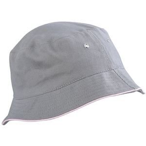Myrtle Beach Bavlněný klobouk MB012 - Šedá / světle růžová | L/XL