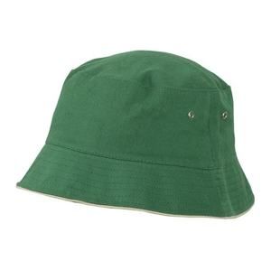 Myrtle Beach Bavlněný klobouk MB012 - Tmavě zelená / béžová | S/M