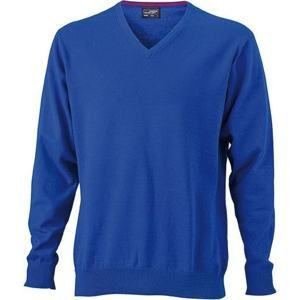 James & Nicholson Pánský bavlněný svetr JN659 - Královská modrá | S