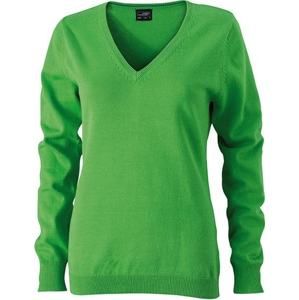 James & Nicholson Dámský bavlněný svetr JN658 - Zelená | S