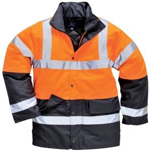 Zimní reflexní bunda s kapucí - Oranžová | XXXL