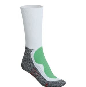 James & Nicholson Sportovní ponožky vysoké JN211 - Bílá / zelená | 45-47