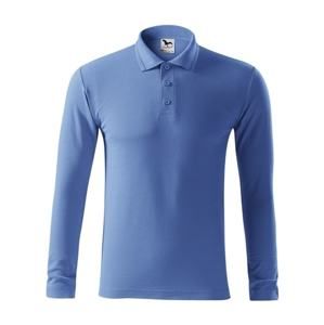 MALFINI Pánská polokošile s dlouhým rukávem Pique Polo LS - Azurově modrá | L