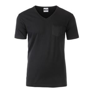 James & Nicholson Pánské tričko z biobavlny 8004 - Černá | L