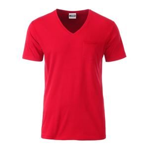 James & Nicholson Pánské tričko z biobavlny 8004 - Červená | XL
