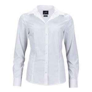 James & Nicholson Dámská košile s dlouhým rukávem JN641 - Bílá | XXL