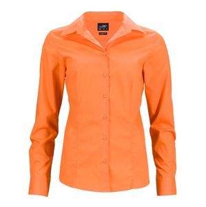 James & Nicholson Dámská košile s dlouhým rukávem JN641 - Oranžová | XS
