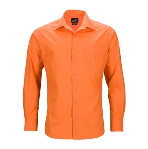 James & Nicholson Pánská košile s dlouhým rukávem JN642 - Oranžová | XXXXXXL