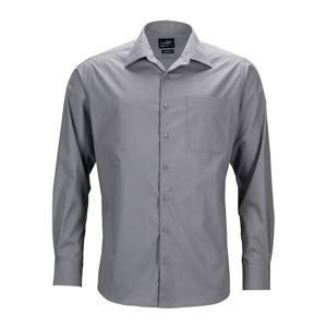 James & Nicholson Pánská košile s dlouhým rukávem JN642 - Ocelová | L