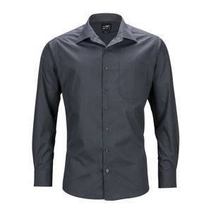 James & Nicholson Pánská košile s dlouhým rukávem JN642 - Tmavě šedá | XXXXXL